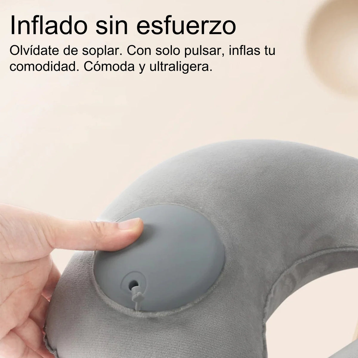 Almohada Inflable En Forma De U Para Viajes Gris