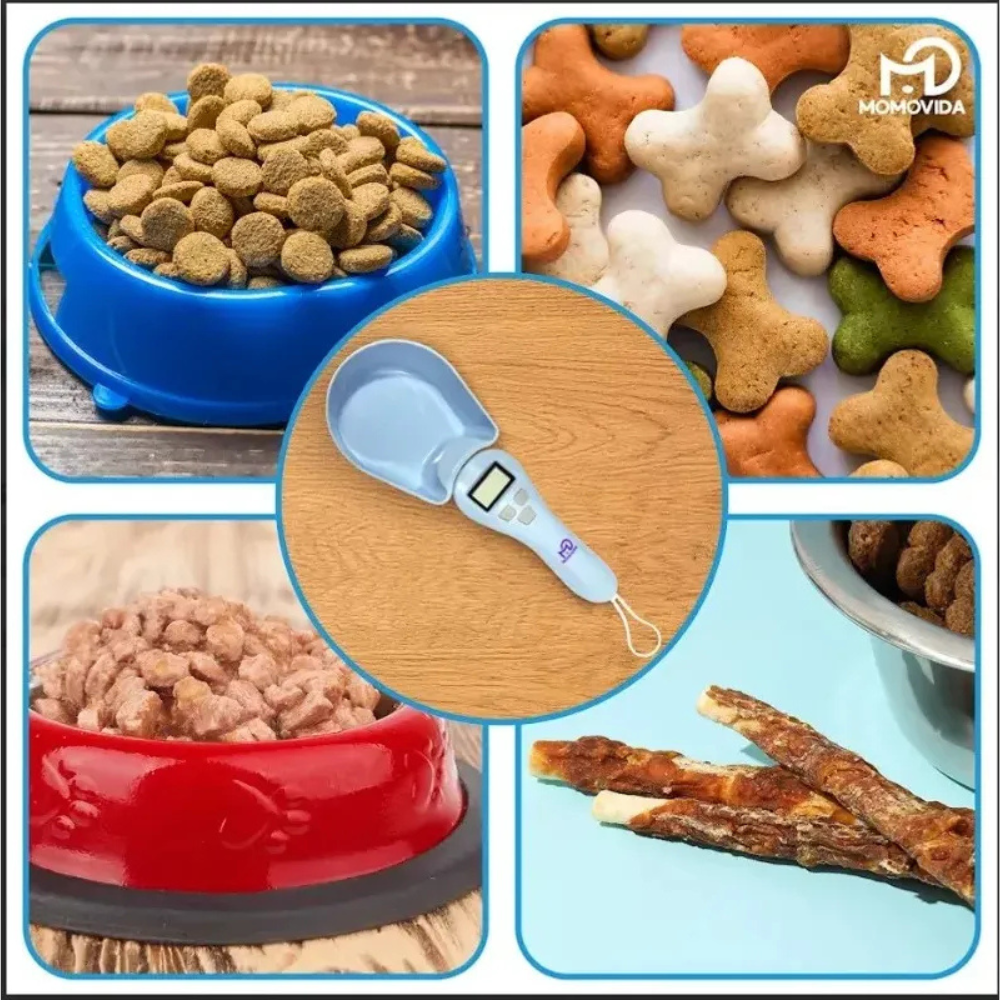 Balanza Electrónica Para Medir La Comida Perros y Gatos Azul Claro 800 Gr