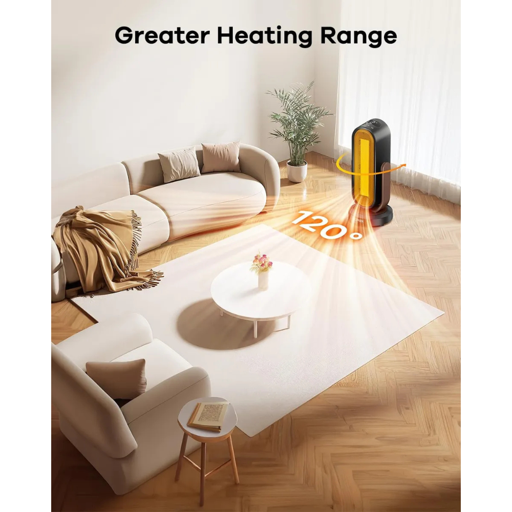 Calefactor Eléctrico H1 Con Termostato Y Temporizador Negro