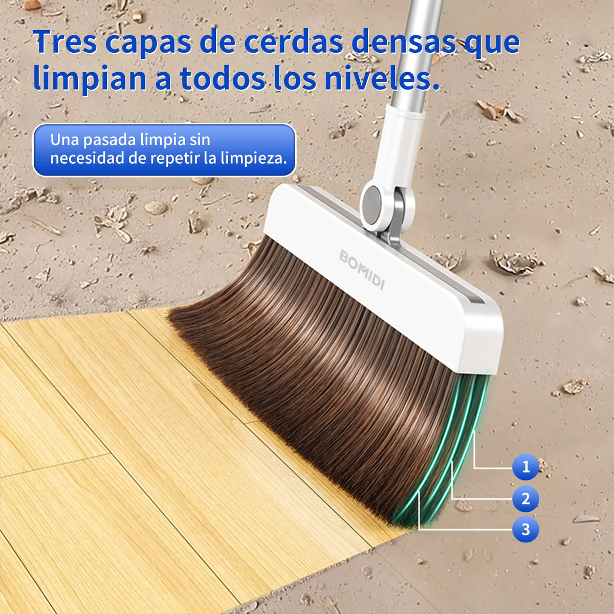 Juego De Escoba y Recogedor 3 En 1 C3 Blanco
