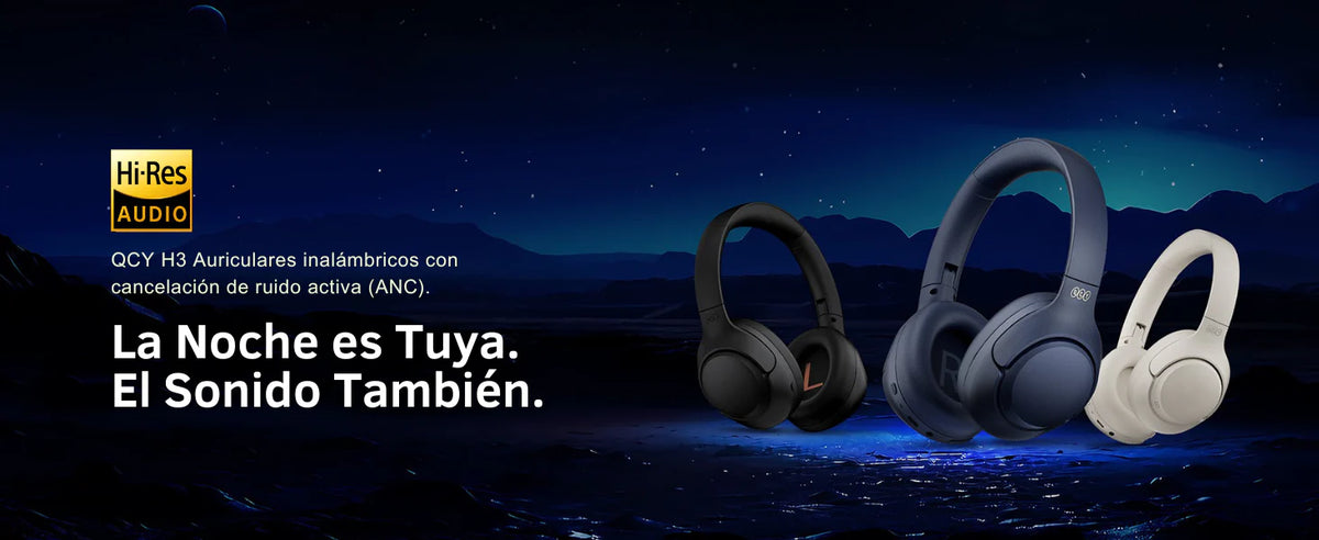 QCY H3 Audífonos Inalámbricos de Diadema ANC con Cancelación de Ruido