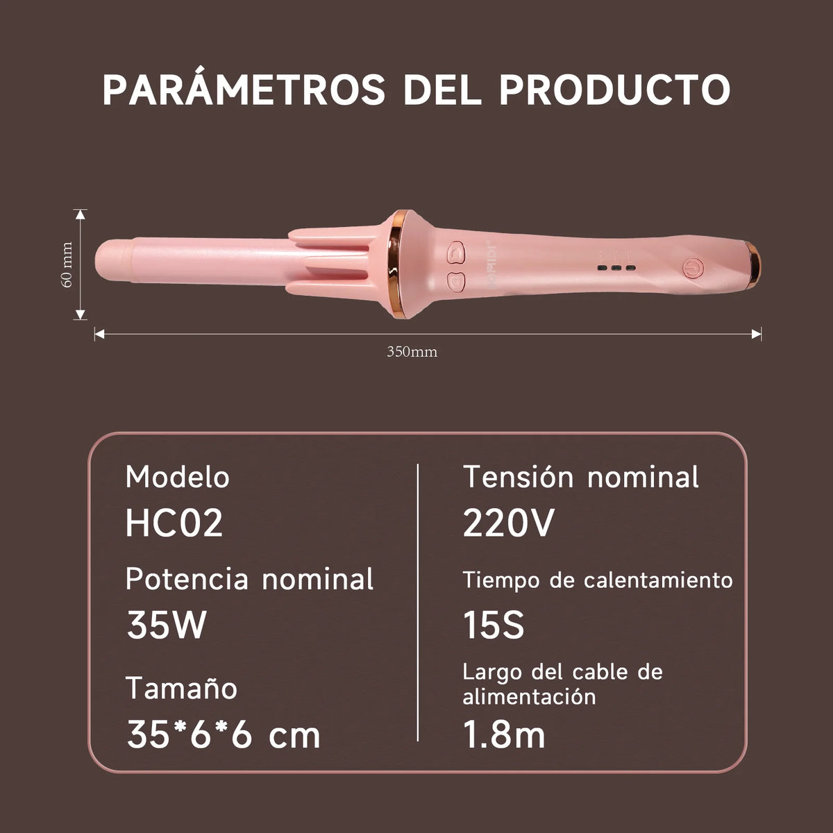 Rizador Automático De Cabello Rosado Hc02