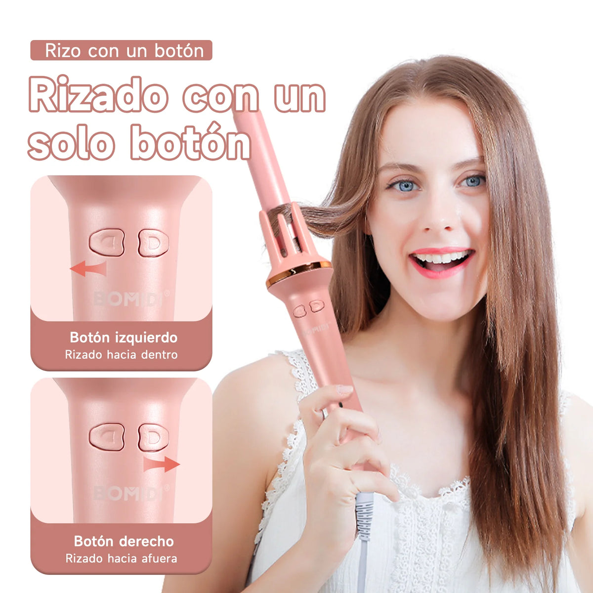 Rizador Automático De Cabello Rosado Hc02