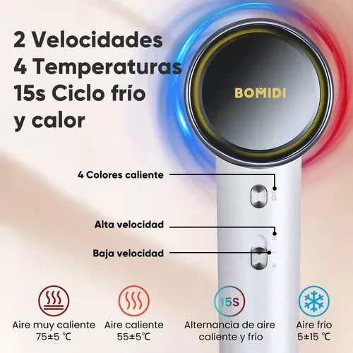 Secador de Pelo Profesional con Iones Negativos y Protección Anti daño
