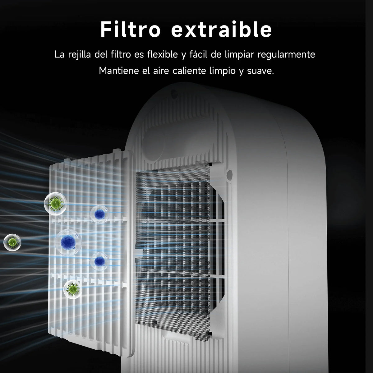 Calefactor Eléctrico H6 Con Termostato Y Temporizador Blanco
