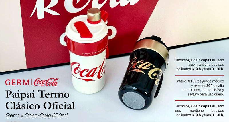 Cocacola GERM Termo Paipai Termo Clásico Oficial 650ml Frío Y Calor