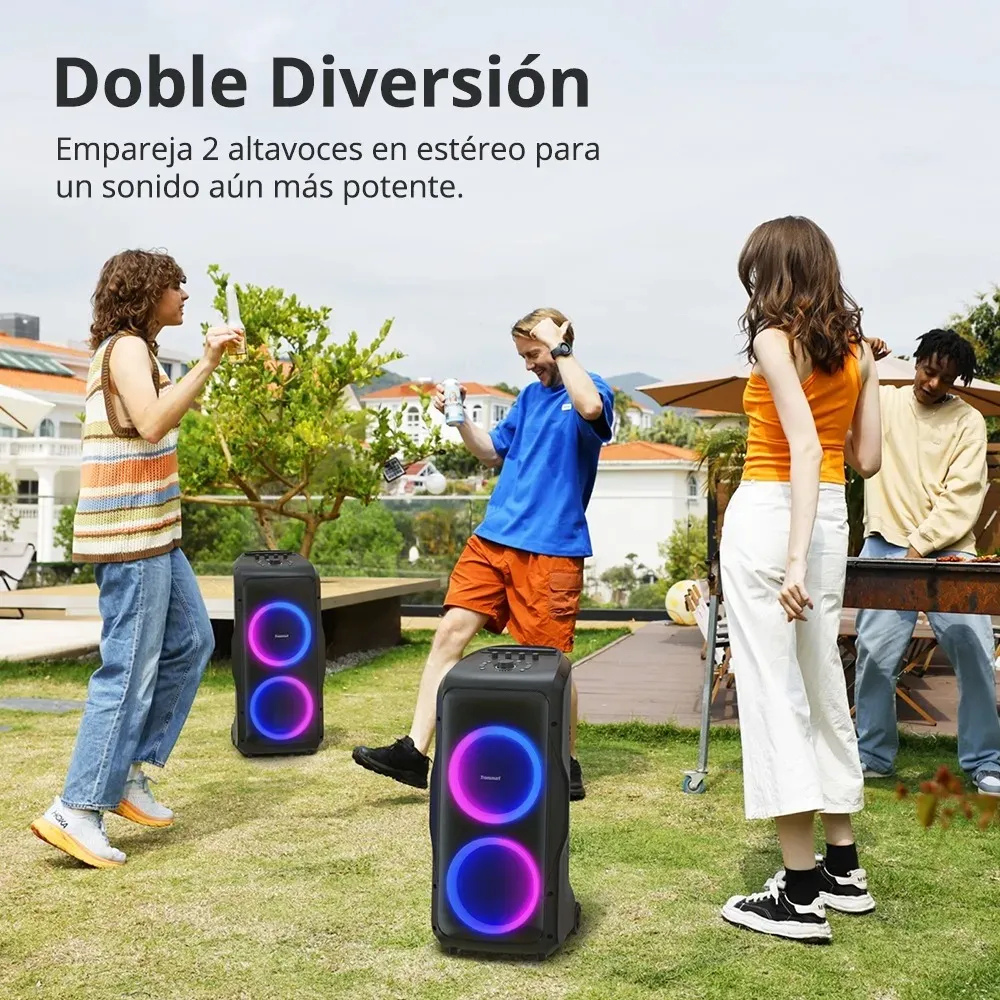 Tronsmart Bocina Bluetooth Halo 300 240w Fiestas Luces Leds