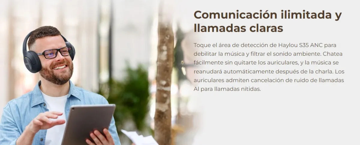 Haylou S30 Audífonos Inalámbricos de Diadema ANC Con Cancelación de Ruido