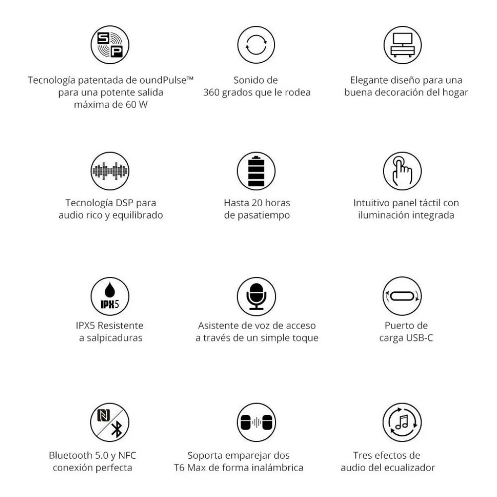 Parlante Bluetooth Element T6 Max Tronsmart Negro