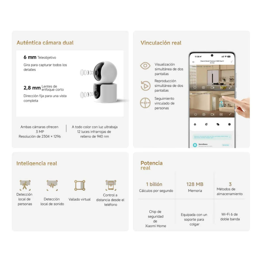 Cámara de Seguridad Xiaomi Smart Camera C300 Dual