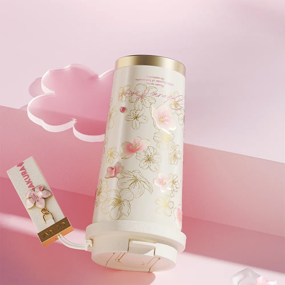 Termo Botella Agua Fría O Caliente 500 Ml Sakura Beige