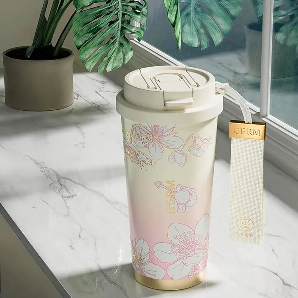 Termo Botella Café Fría O Caliente 500ml Rosa Degradado
