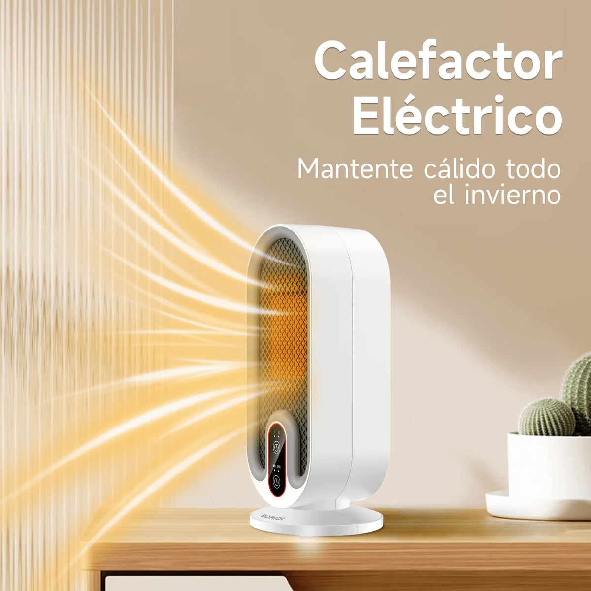 Calefactor Eléctrico H6 Con Termostato Y Temporizador Blanco