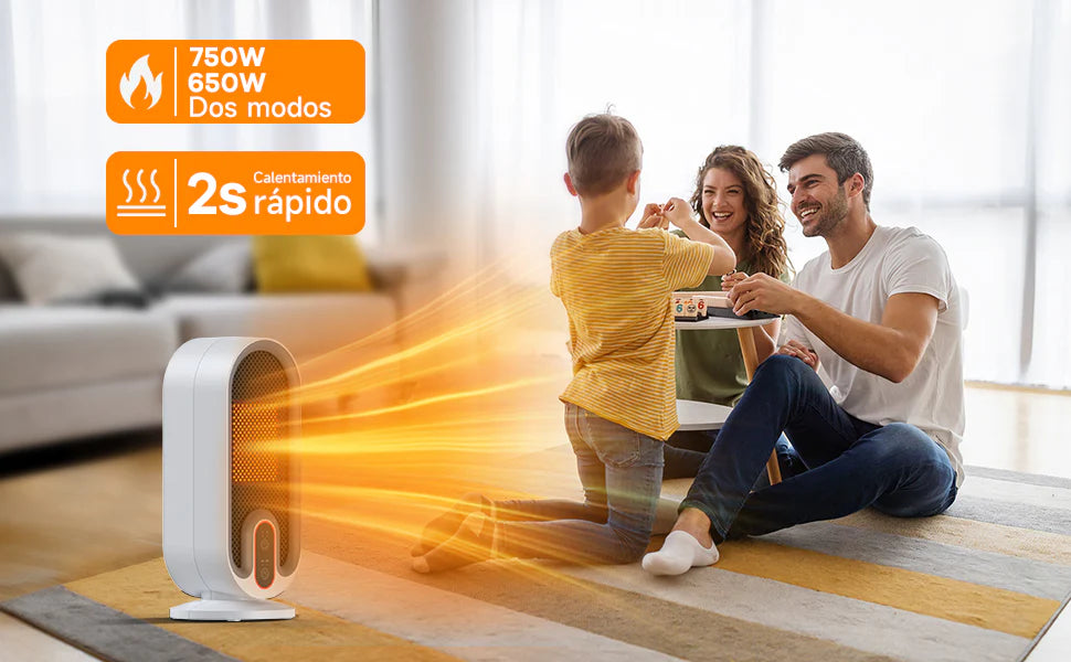 Calefactor Eléctrico H6 Con Termostato Y Temporizador Blanco