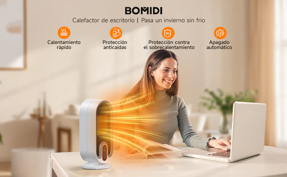 Calefactor Eléctrico H6 Con Termostato Y Temporizador Blanco